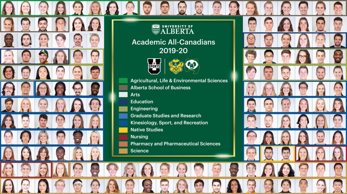 BearsandPandas's tweet photo. Congratulations to our 168 Golden Bears and Pandas who earned Academic All-Canadian honours in 2019/20!

@UABearsSoccer, @PandasRugby, @UASwim, and @UATrackies also set new program records last season! 🐻🐼🎓

So proud of our @UAlberta student-athletes! 

 https://t.co/o0pLm4yd6y https://t.co/TwEITtZARB