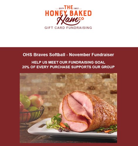 Participate in our fundraiser! Purchase gift cards here and 20% goes straight to our team. honeybakedfundraising.com/fundraisers/OH…  #gobraves