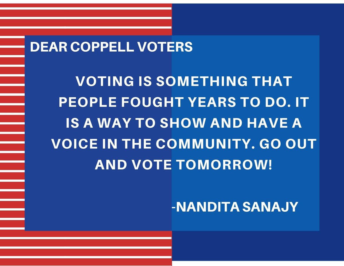 NanditaSa_NTHC's tweet photo. Tomorrow is Election Day! Make sure to go Vote! @DigitalZruiz @Bence_EDU
#ifIcouldvote #VoteByDesign #KQEDLearn
@NewTechCoppell https://t.co/tR8j2928GL