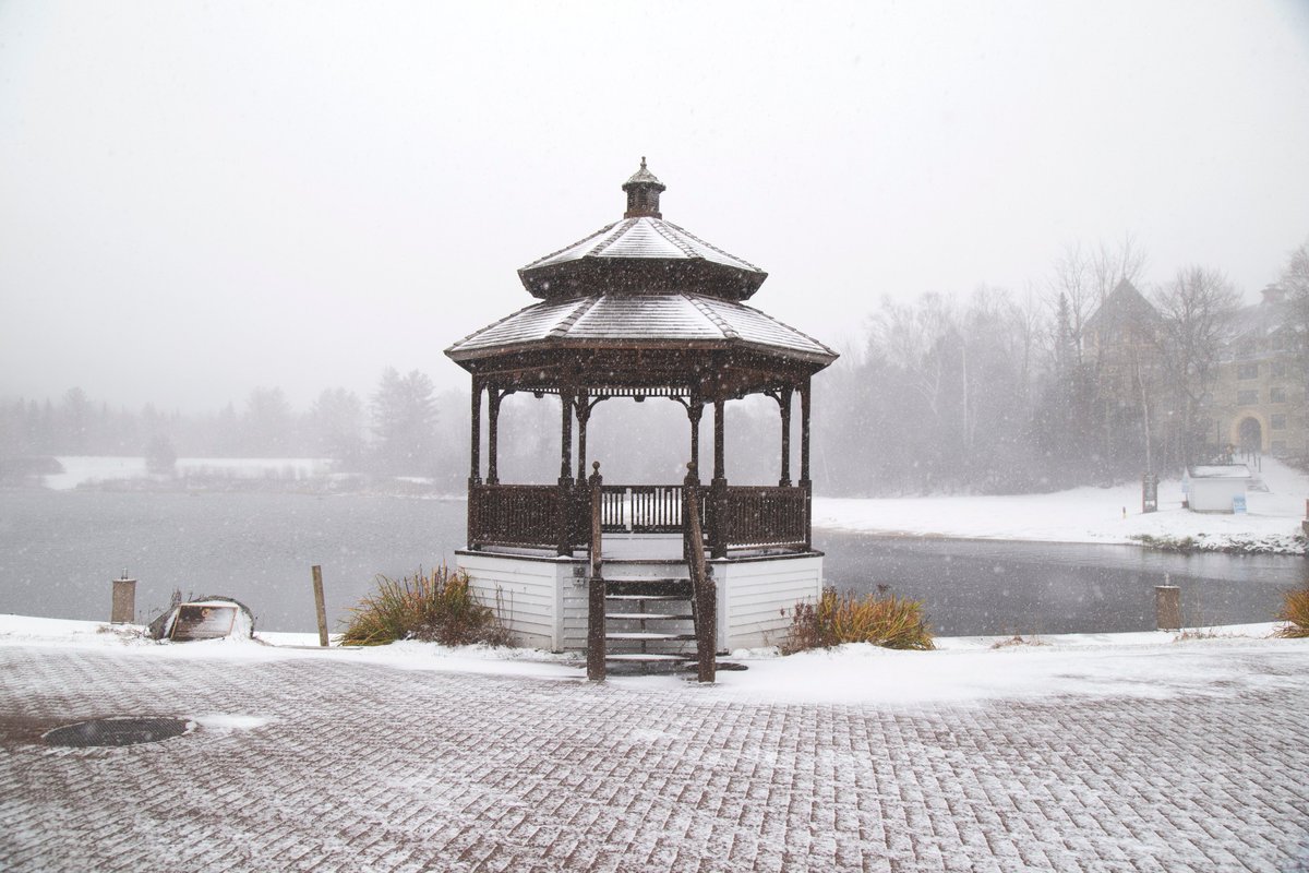 Town Square is starting to feel like a snow globe again #visitwatervillevalley