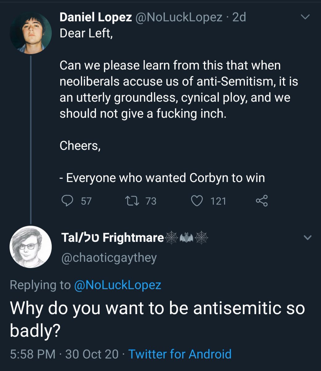 What was a big deal was the response by leftists who loudly and proudly declared there is no antisemitism on the left. Pictured here is an editor for Jacobin telling leftisrs to ignore when a 'neoliberal' brings up antisemitism.