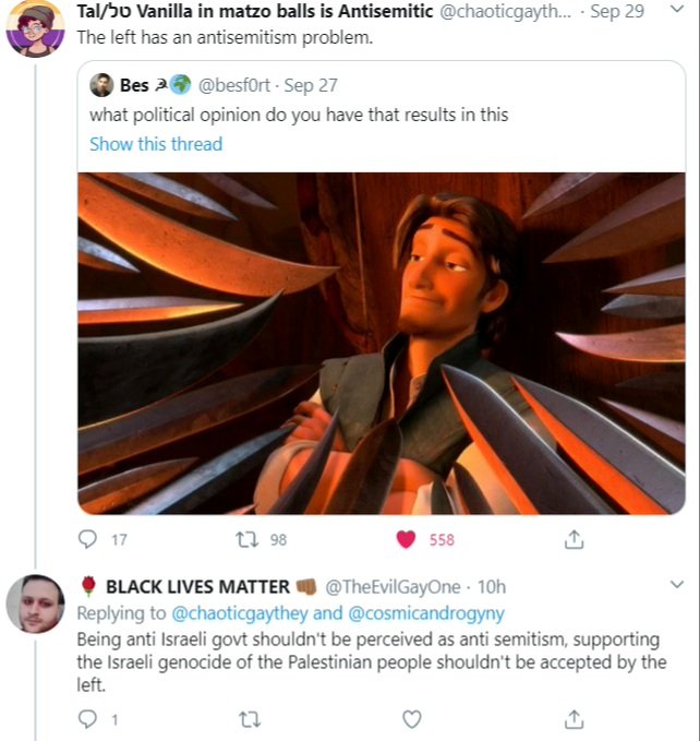 Even beyond this specific instance many leftists are openly antagonistic of Jews. Calling for the destruction of Judaism and attacking any Jew as a zionist who points out the antisemitism problem.