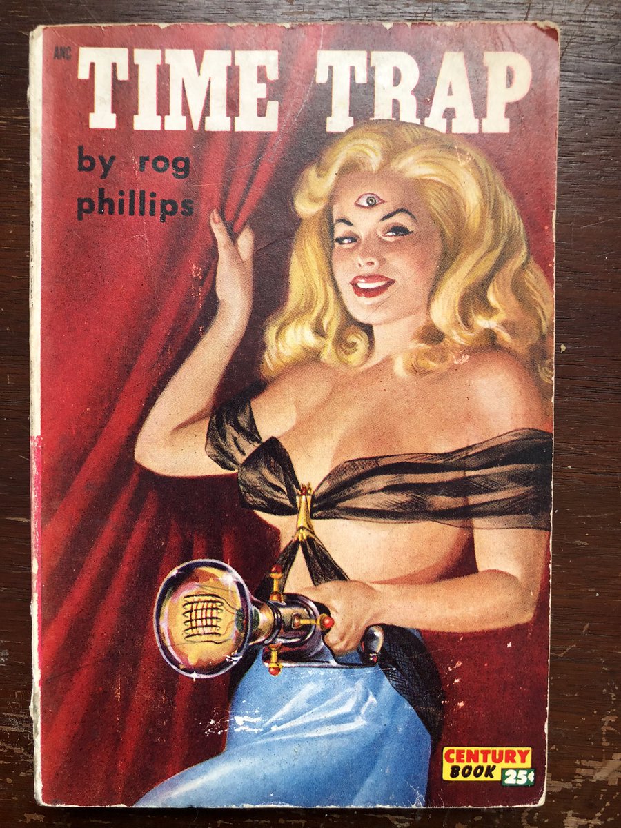 Time Trap by Rog Philips (1949). Probably no actual erotic content here but a rather saucy cover. In answer to all your questions: I don’t know.  #SinInSpace