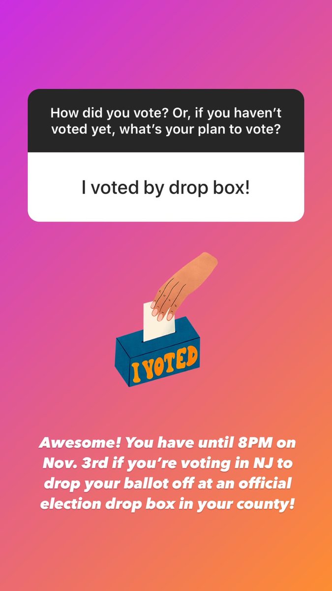 TCNJ_PSA's tweet photo. We are highlighting your voting stories on our Instagram page, so head over to @tcnj_psa on IG and tell us how you voted! Still need to cast your ballot? Make a plan today! https://t.co/ywMHs4GtyJ https://t.co/rbsLBj0cjI