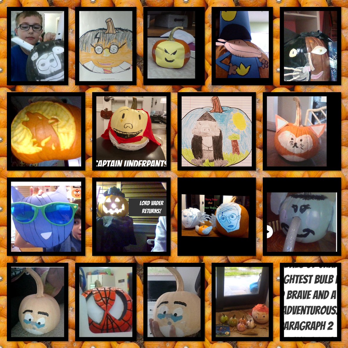 4R’s Character Pumpkins 🎃 were amazing! They were all so creative in how they represented one of the characters in one of the books they are reading. Well done &amp; Happy Belated Halloween!