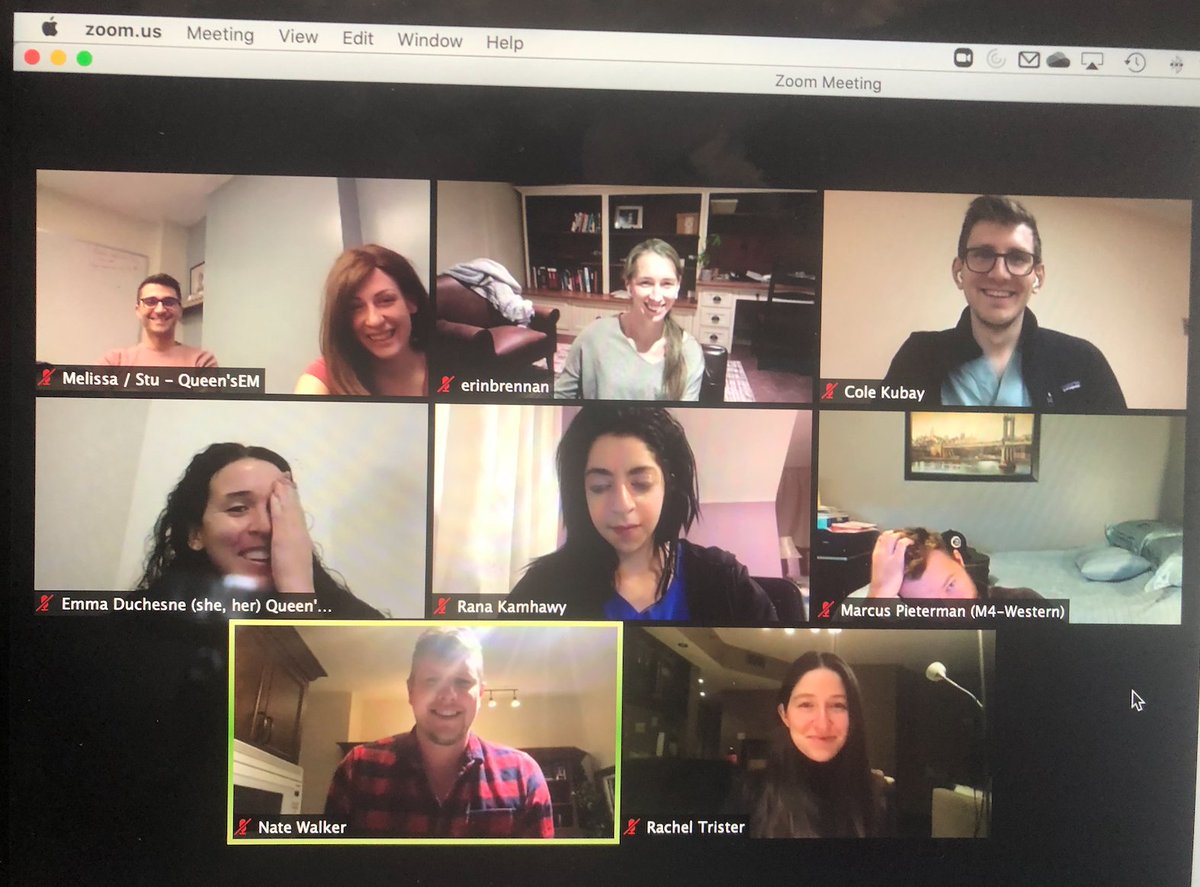 Lots of laughs at @Qemerg's first Zoom info session this past week! It's not too late to sign up for future sessions (Nov 11 & 12) for a chance to meet some of the current Queen's EM staff & residents and learn about their program! Sign up here: forms.gle/fc8GP1h8MYXFEy…