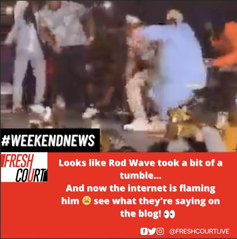 freshcourtlive's tweet photo. We hope @rodwave's alright, but y’all know Twitter went in when they had the chance. Y’all are foul! 😩😂 Check out today’s blog to see what we mean 👀
#freshcourt #freshcourtlive #rodwave #halloweenconcert #stagefall #news #weekendnews #weekend #rapper #billboard #music https://t.co/XybAnBgPF8