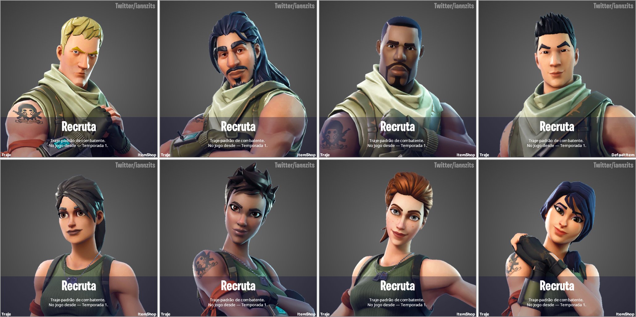 iannzits on X: Novas skins adicionadas na v18.10 do Fortnite