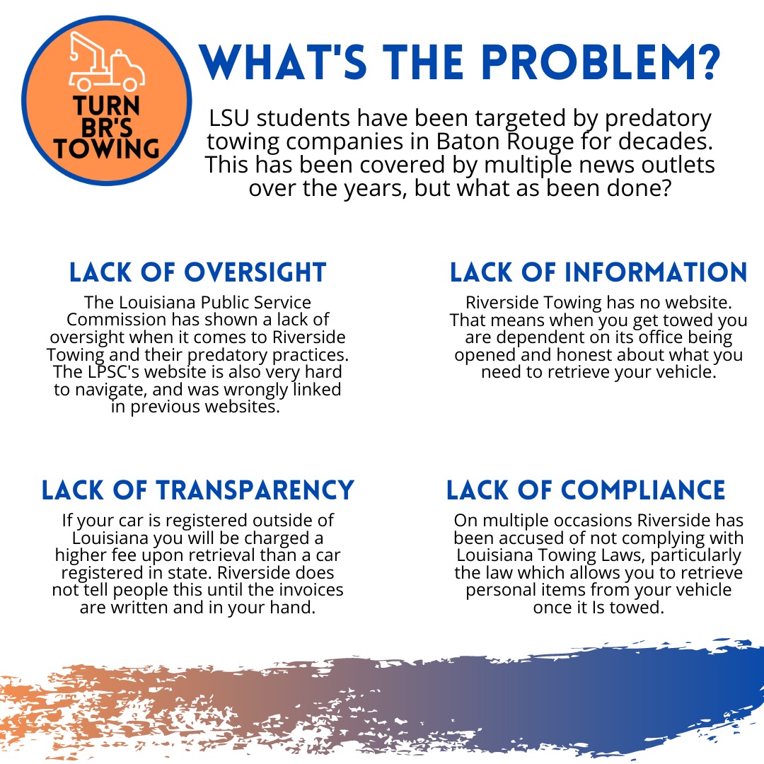 TowingTurn's tweet photo. What's the problem with towing companies in Baton Rouge? Read this flyer to find out! https://t.co/3w1vHrfkEE