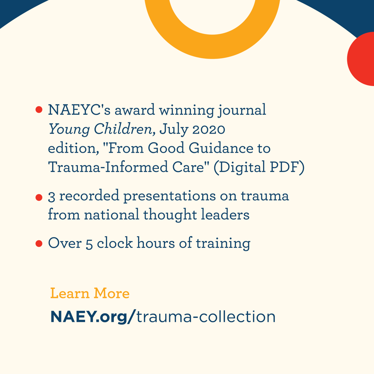NAEYC's tweet photo. How can you support children and families impacted by trauma? NAEYC has curated an essential toolkit featuring a collection of resources to support your implementation of trauma-informed care. Learn more and purchase this resource library today: https://t.co/iLBtZx7s13 https://t.co/6uCOtil2rc
