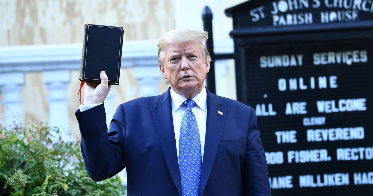 Tear gassing peaceful protesters for a photo-op holding a Bible he's never read