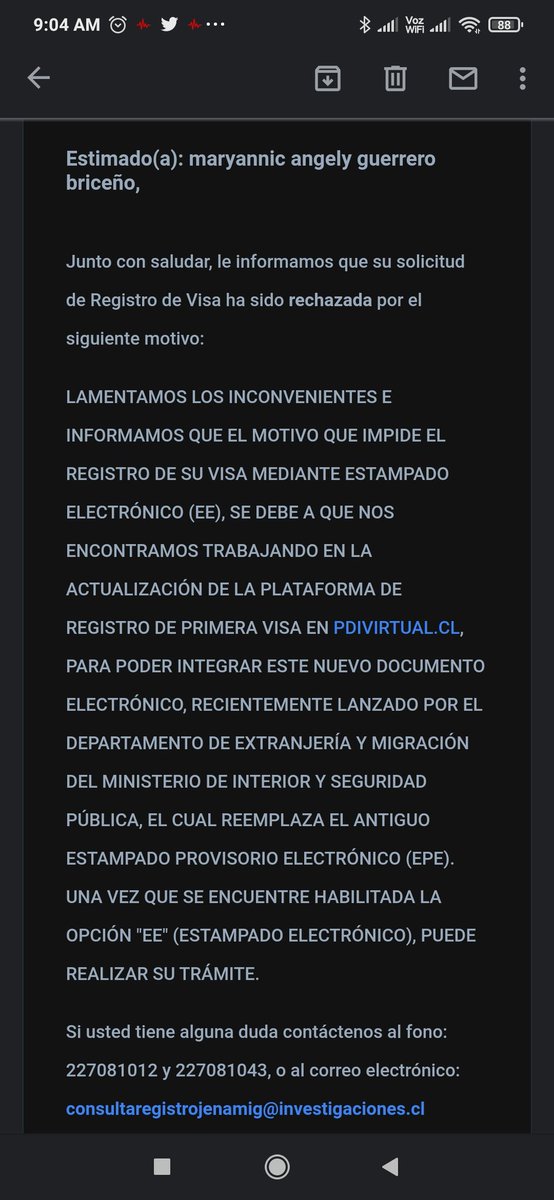 maryantz's tweet photo. @DptoExtranjeria Buenas tardes tengo casi un mes tratando de registrar la visa por primera vez de mis hijos y la @PDI_Ohiggins  rechaza el tramite porq esa parte no la han habilitado ya casi cumplo los 30 días de activar el ee que debo hacer por favor ayuda https://t.co/4UYFNMl4Ts