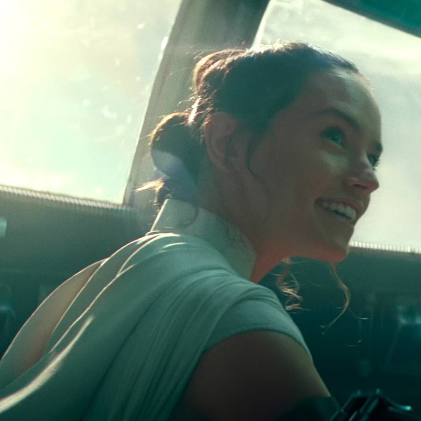 rey through the sequel trilogy but it’s only her smile: a thread
