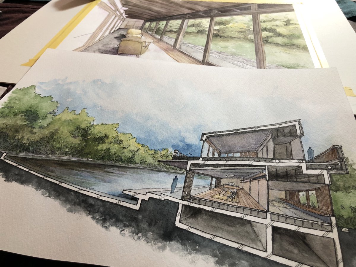 Twoucan 中川 ペン画 水彩画 A Nkgw Hiroyuki