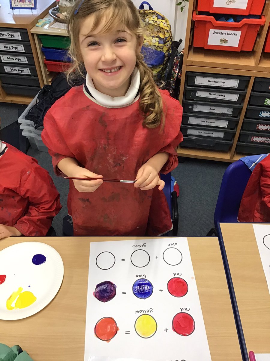 GoodrichCESch's tweet photo. Robins had a brilliant afternoon colour mixing with primary colours, some of the children were suprised to find out what red and blue mixed together would make! ๐ #GSRobins #GSArt https://t.co/B8FcixvS6o
