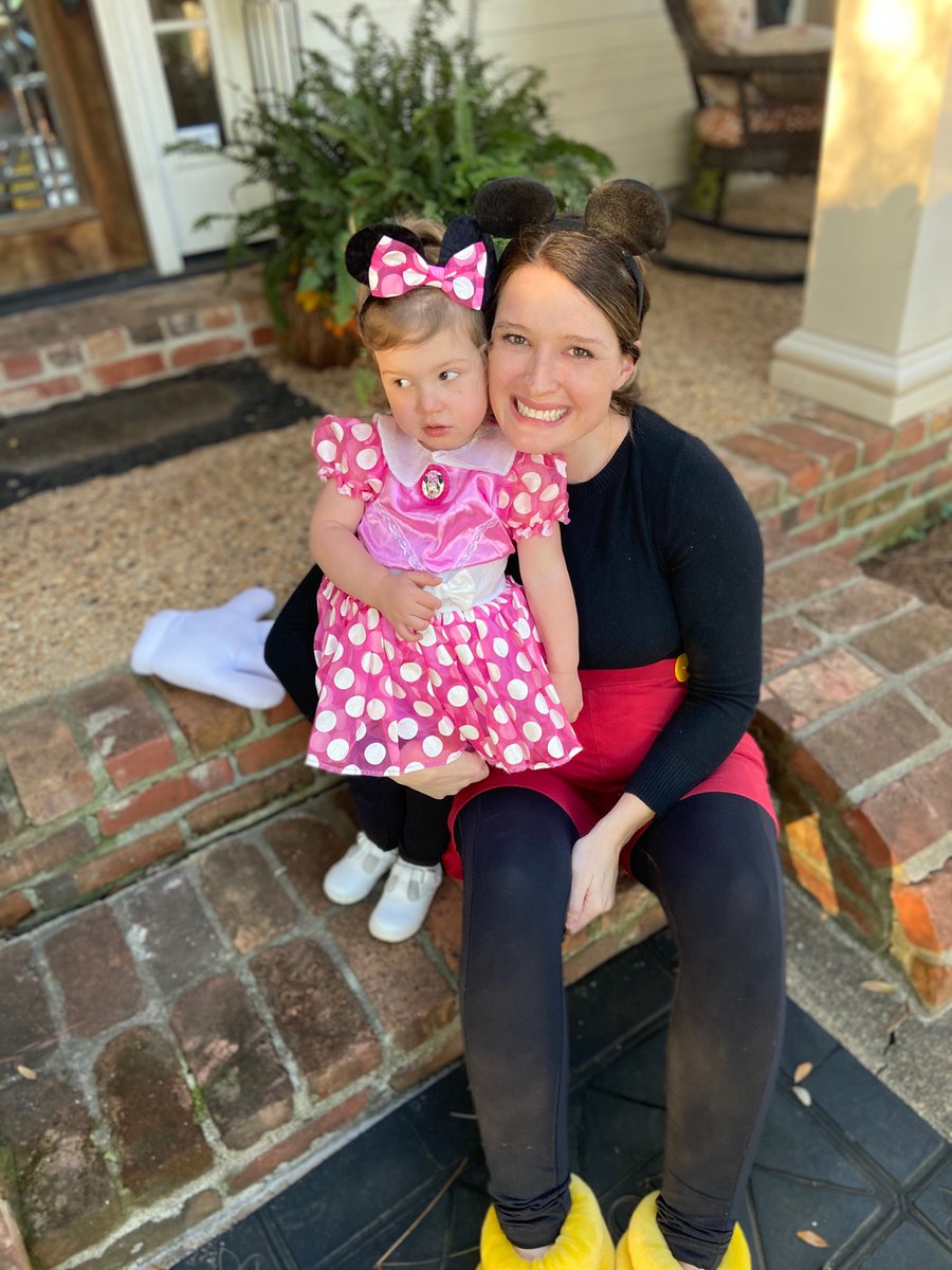 emmceebe's tweet photo. Dressing up as Mickey Mouse was a lot more fun with a Minnie Mouse - soon I’ll have two of these girls to keep up with. Thanks for letting me borrow the costume again, @DrKroenke ! 🐭 👑 💕 #31weekspregnant #Halloween2018 #Halloween2020 https://t.co/WNaZ52ZVRv