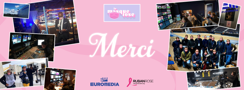 RFBYEUROMEDIA's tweet photo. #OctobreRose c'est fini. Un grand 🙏 à nos équipes permanentes, aux intermittents, à nos clients et partenaires d'avoir soutenu l'opération #MasqueRose sur les prestations, en soutien à l'association @RubanRose qui lutte contre le #cancerdusein. Près de 1000 masques distribués ! https://t.co/pZqnnpKDio