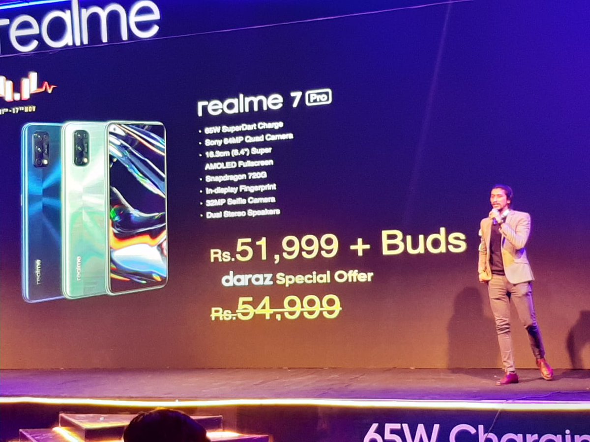 SeharSHasan's tweet photo. So the moment has come
Price has been revealed..
And if yiu buy from Daraz you will get ear buds free π
#65WChargingEvolution
#realme7Pro https://t.co/E3AYsSwV0Y
