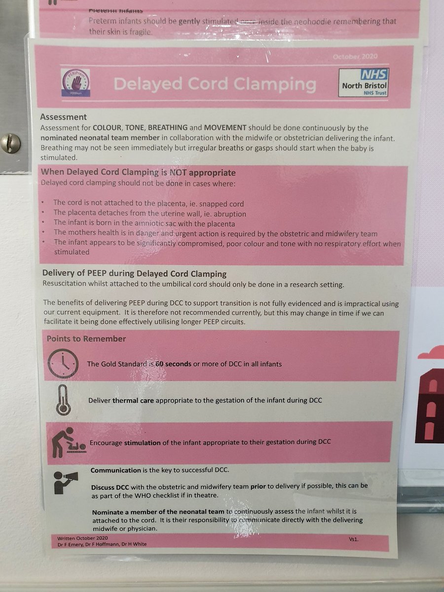 FionaScriven's tweet photo. Making sure that everyone knows how well they are doing with stats on show in staff rooms. Deferred cord clamping is one of our major focuses in maternity, by improving the teamwork and communication between O&G and NICU #perinatalteam @peri_prem @WEAHSN @NBT_QSIT https://t.co/r43n2J2bYT