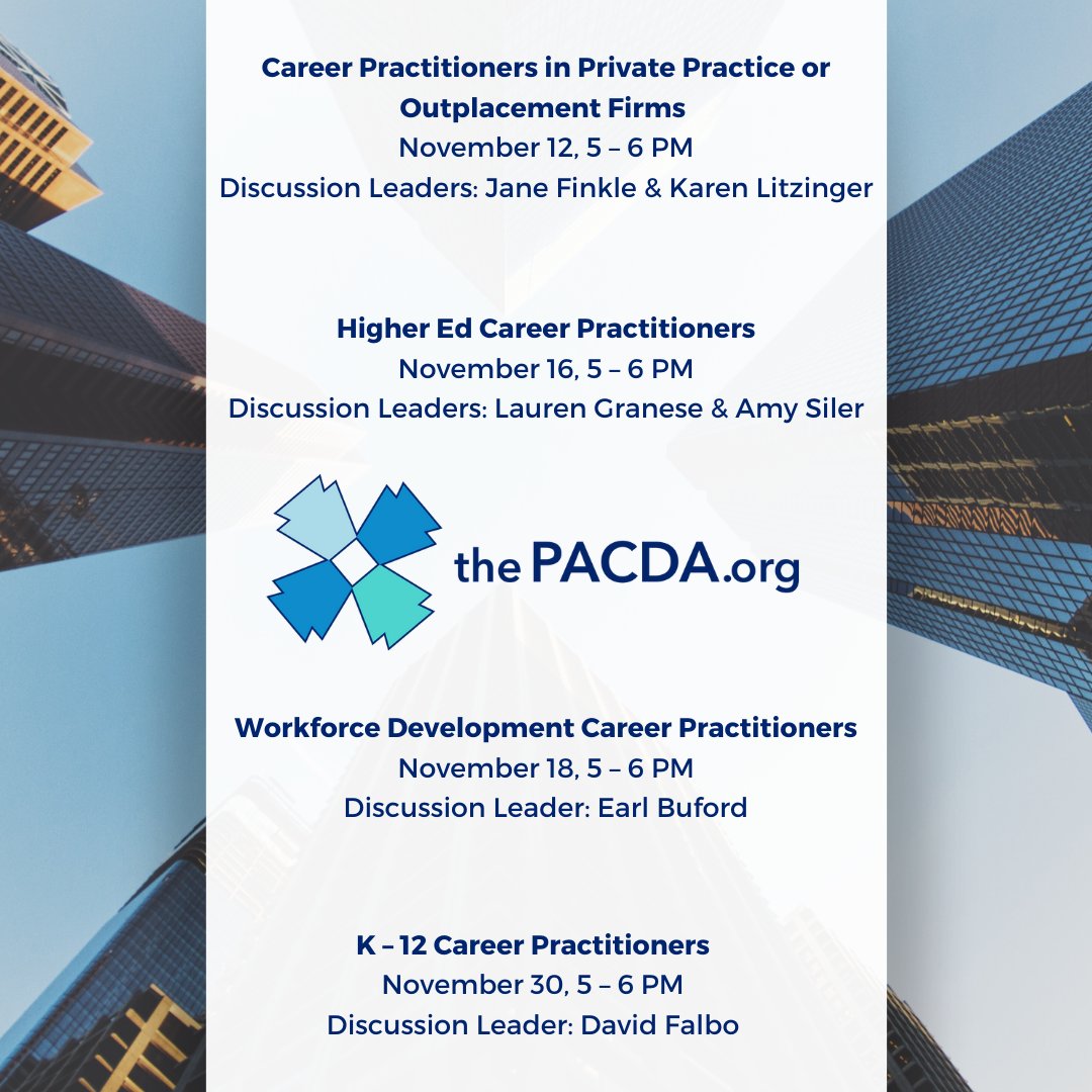 thePACDA's tweet photo. Mark your calendars! In keeping with #thePACDA’s mission to provide professional development opportunities, we’ve scheduled four occasions for you to convene with practitioners within your primary affiliation to connect and discuss key challenges. More details to follow soon. https://t.co/r9h7VgYOBh