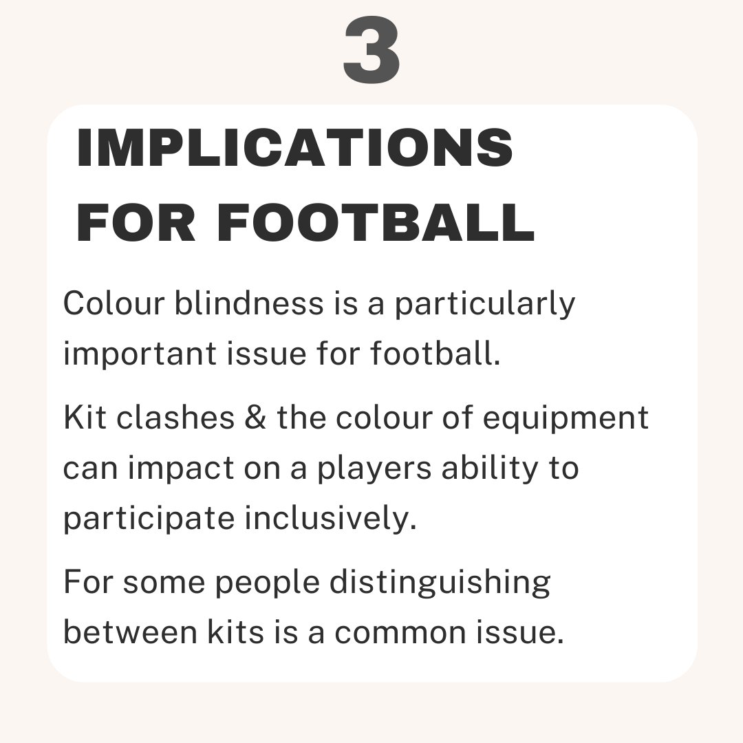 1/3 THREAD  We need to tackle colour blindness in football so that nobody is left out.  @colourblindorg  #TACBIS  #ColorBlind  #ColorBlindAwareness  #ColorBlindness  #1in12Men  #1in200Women