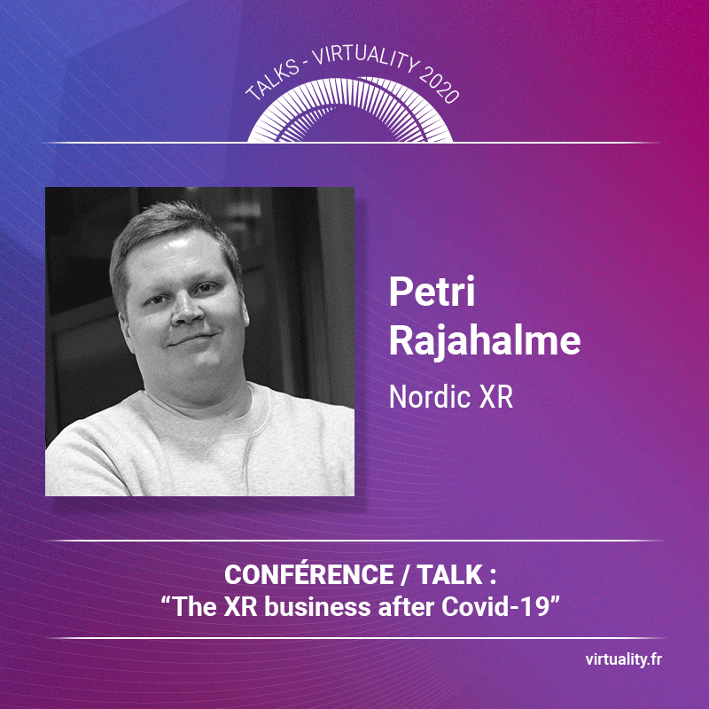 [Meet our speakers] Petri Rajahalme <a href="/prajahalme/">Petri Rajahalme</a>, Managing Director <a href="/NordicXRStartup/">Nordic XR Startups</a>, will participe on our panel on "Can the XR business emerge stronger after Covid-19?"

🎟 Get your FREE ticket: virtualityparis.typeform.com/to/zNGbqv

#Virtuality2020 #XR #Covid19