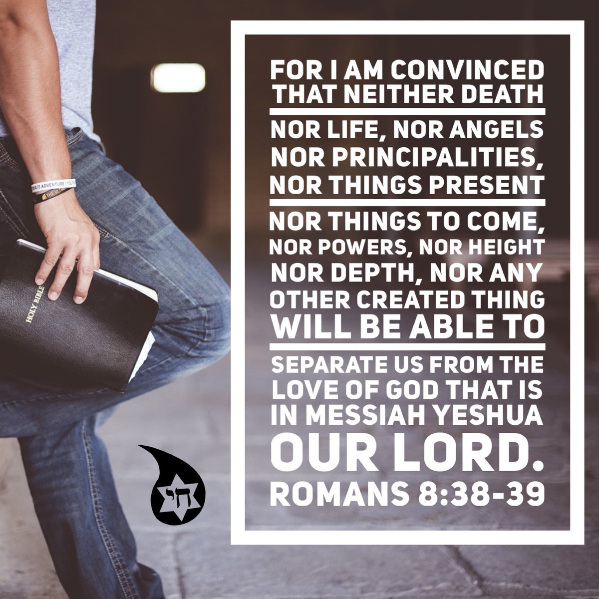 MayimChayim's tweet photo. We are more than conquerors in #Mashiach and nothing can separate us from the love of G-d! #Romans8v38_39 #TLV #ScriptureGraphics #ShalomEasternShore https://t.co/JdCLIoEVYf https://t.co/ZXZoKnnUQ8