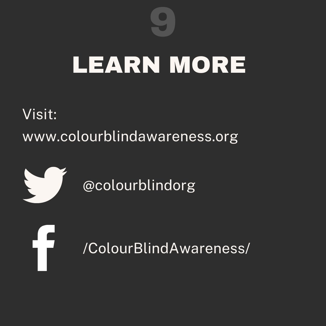 3/3 Solutions are simple! Let’s raise awareness and ensure nobody is left out! Learn more at  http://www.colourblindawareness.org&nbsp;  @colourblindorg