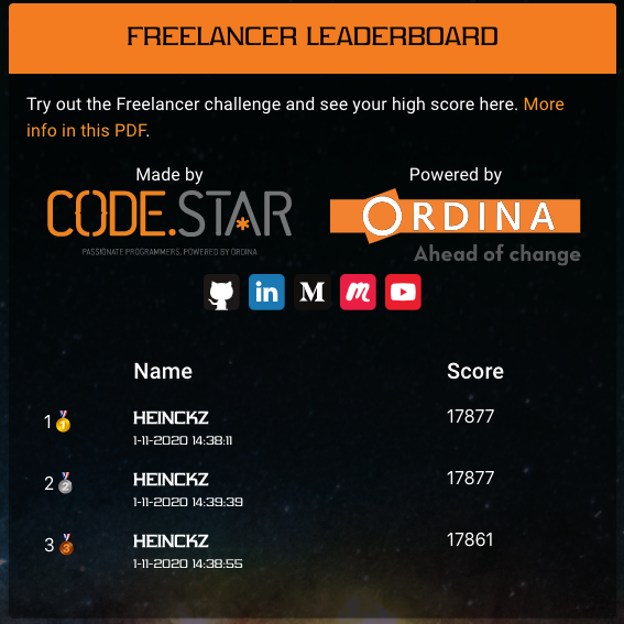 AlexvanKoutrik's tweet photo. Nog een nachtje slapen....visit our online boot #jfall to get the URL to the Freelancer Challenge....Time to beat MR HEINCKZ....#codestar #jtech #fun https://t.co/mNe7ZXsxGT