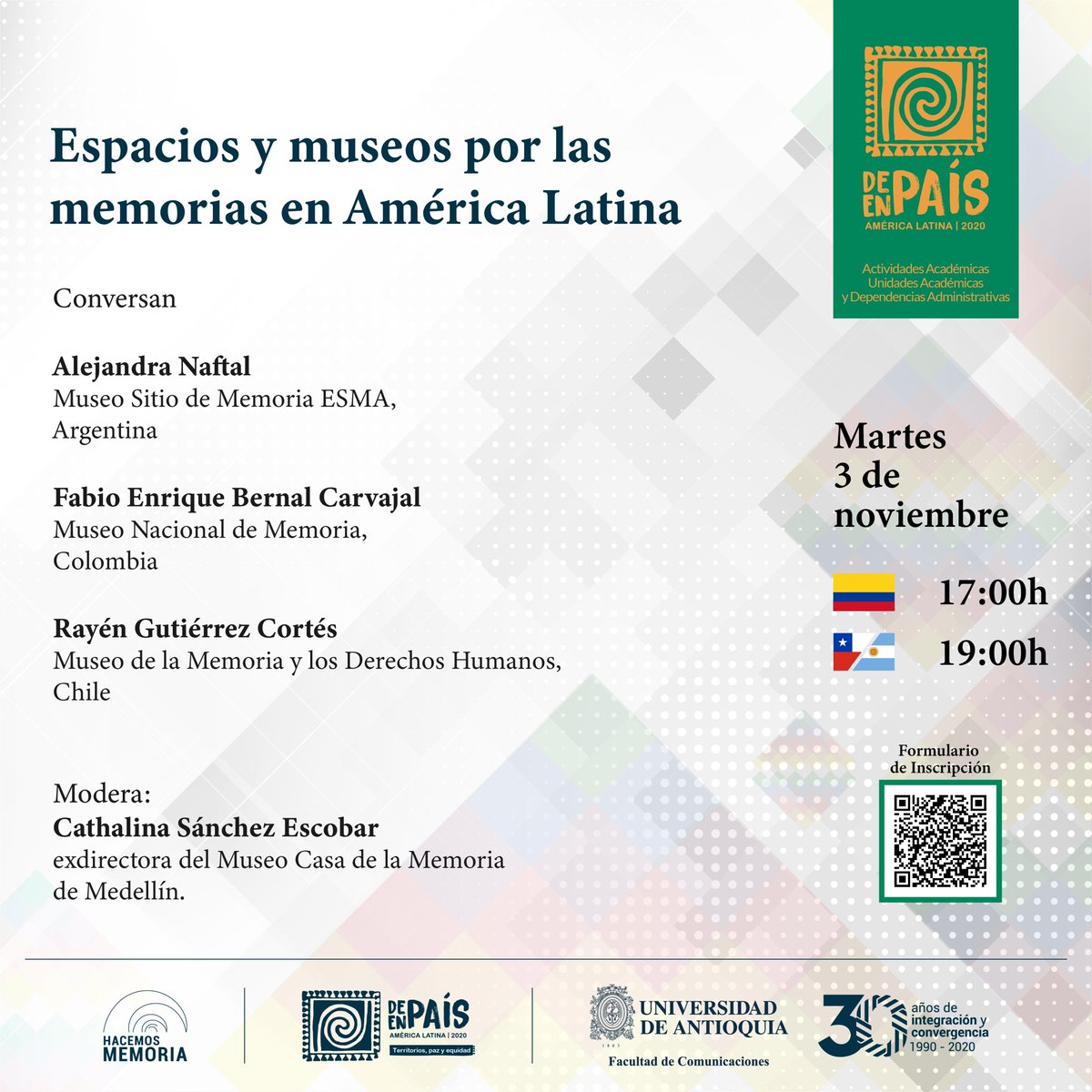 SitesConscience's tweet photo. Mañana, #SitesOfConscience, @MuseoSitioESMA y @MuseoMemoriaCL, serán parte de una conversación sobre #museos que trabajan por las #memorias en América Latina. 

Una sesión presentada por @hacemosmemoria y @UdeA. Modera: @casanes2.

Inscripciones abiertas: 
https://t.co/OfkvoI82uQ https://t.co/U5q6dlHg5g