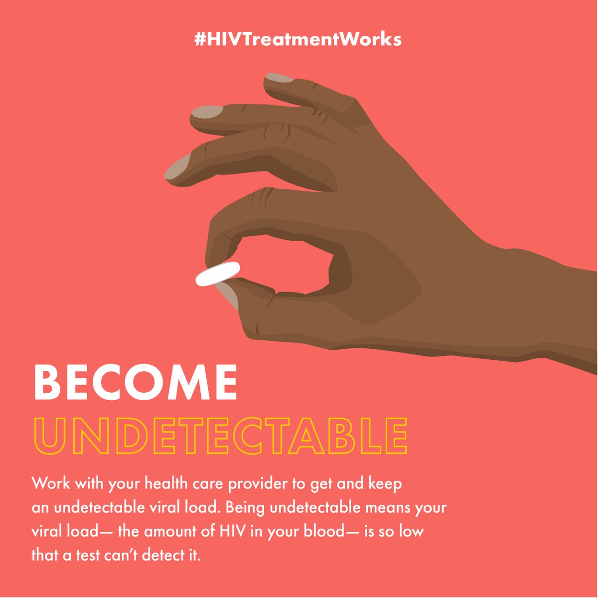 If you're living with #HIV, being undetectable is one of the best things you can do to stay healthy. 

Learn more: cdc.gov/StopHIVTogethe… 

#StopHIVTogether #TalkUndetectable
