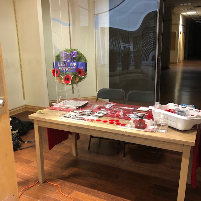WestboroLegion's tweet photo. Our poppy table @CarlingwoodSCTR has a plexiglass shield for added protection for our volunteers &amp; donors plus touchless donation boxes that accept contributions to our Poppy Trust Fund in $2 dollar increments from any tap-enabled device or card. https://t.co/XGe079qBdK