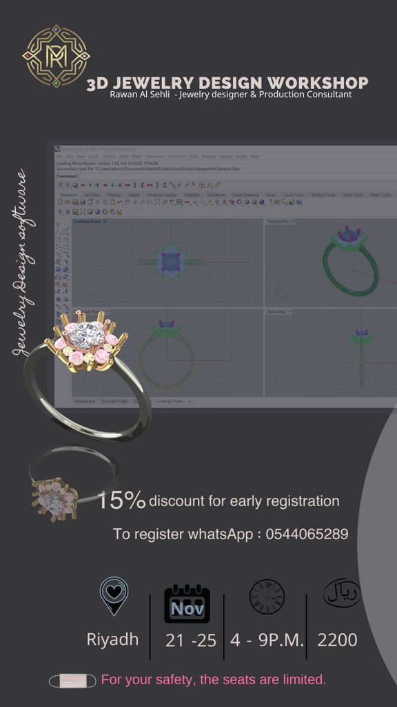 muserawan's tweet photo. بناءاً على طلبكم سنعود قريباً لتقديم دورة تصميم المجوهرات ✨

في الرياض
من ٢١ - ٢٥ نوڤمبر

لسلامتكم المقاعد محدودة.. https://t.co/HLlEE3kGDi