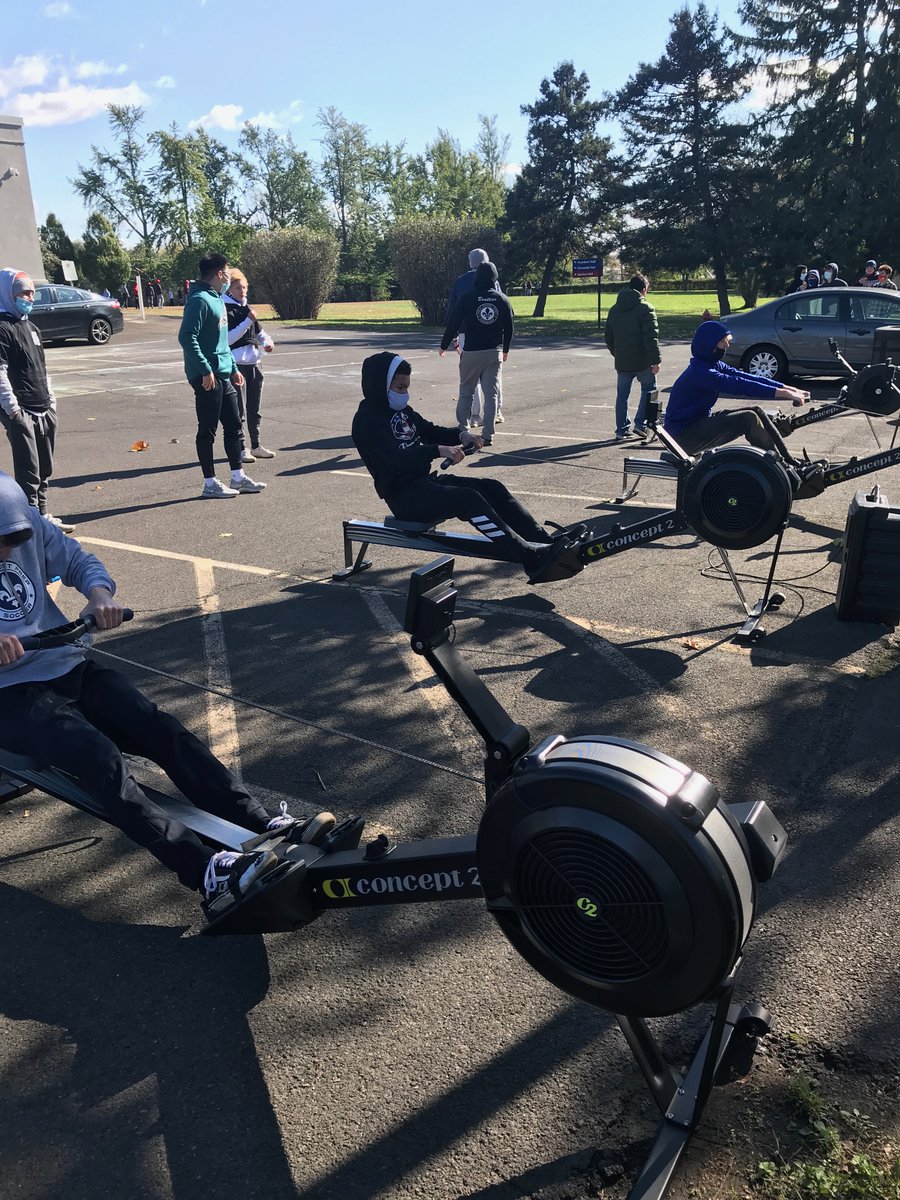 HolyGhostPrep's tweet photo. .@HolyGhostPrep juniors and seniors take part in an outdoor erg competition as part of today's Brotherhood Day. #ThinkBrotherhood #ThinkGhost https://t.co/iGm5bvwLbF