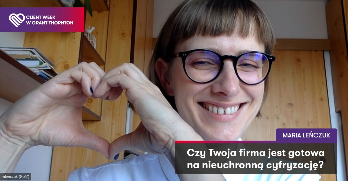 GrantThorntonPL's tweet photo. TRWA #ClientWeek Grant Thornton 💜❤️ W czwartek Maria (@edisondastudio) sprawdzała, czy firmy Uczestników są gotowe na cyfryzację.
CW to tydzień wydarzeń merytorycznych dla naszych Klientów. Kolejna edycja przyniosła rekordową liczbę uczestników. https://t.co/KtIBZt3mrh https://t.co/yURoEN07T3