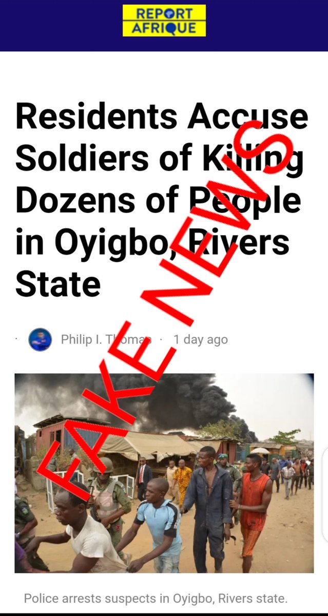 HQNigerianArmy's tweet photo. Fake News https://t.co/VDvxmBzpCf