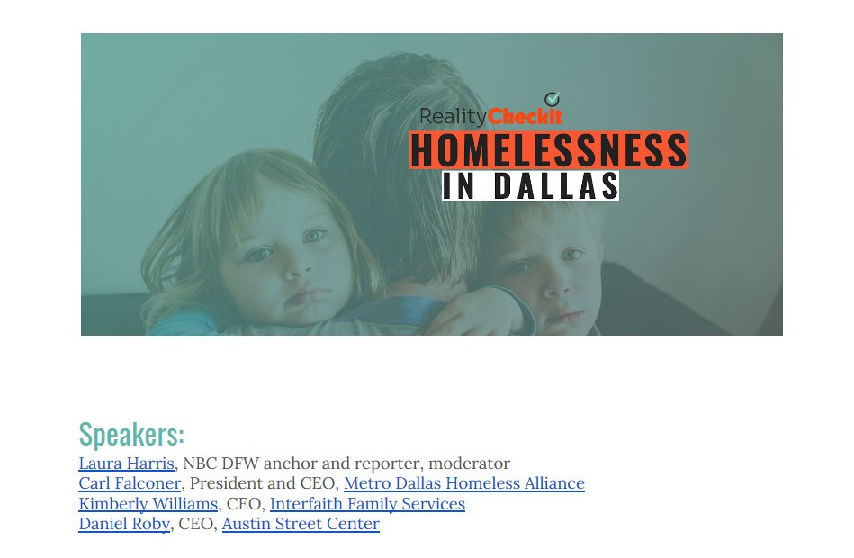 LauraHarrisNBC5's tweet photo. THIS THURS.
@PhillipsFdtn & @kleinertfdn present @RealityCheckIt1 . I'll be moderating a powerful, virtual discussion
about homelessness in Dallas and ways we can all help.
Nov. 5, 10a-11:15a
REGISTER: https://t.co/jWAsMgqRCP
#HomelessnessinDallas #RealityCheckItDFW https://t.co/PiXKZW1ygF