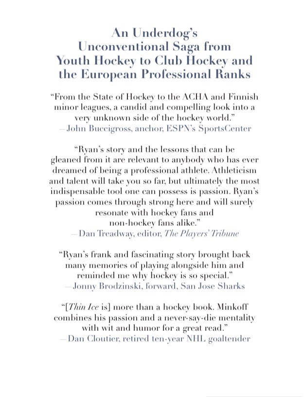 Thin Ice is officially released! Get your copy today! Thank you to my family, friends, clients, publisher, and the great hockey community for the support. I hope you enjoy the read!
rowman.com/ISBN/978149305…