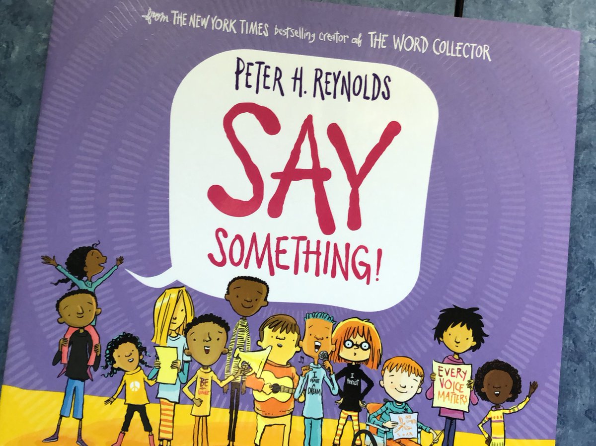 Say Something by Peter Reynolds is a beautiful book. It is a great book for so many conversations with children. I love to teach authors purpose of PERSUADE with this book (and many other things). What will you be called to action to do? What will you say from the 💜?
