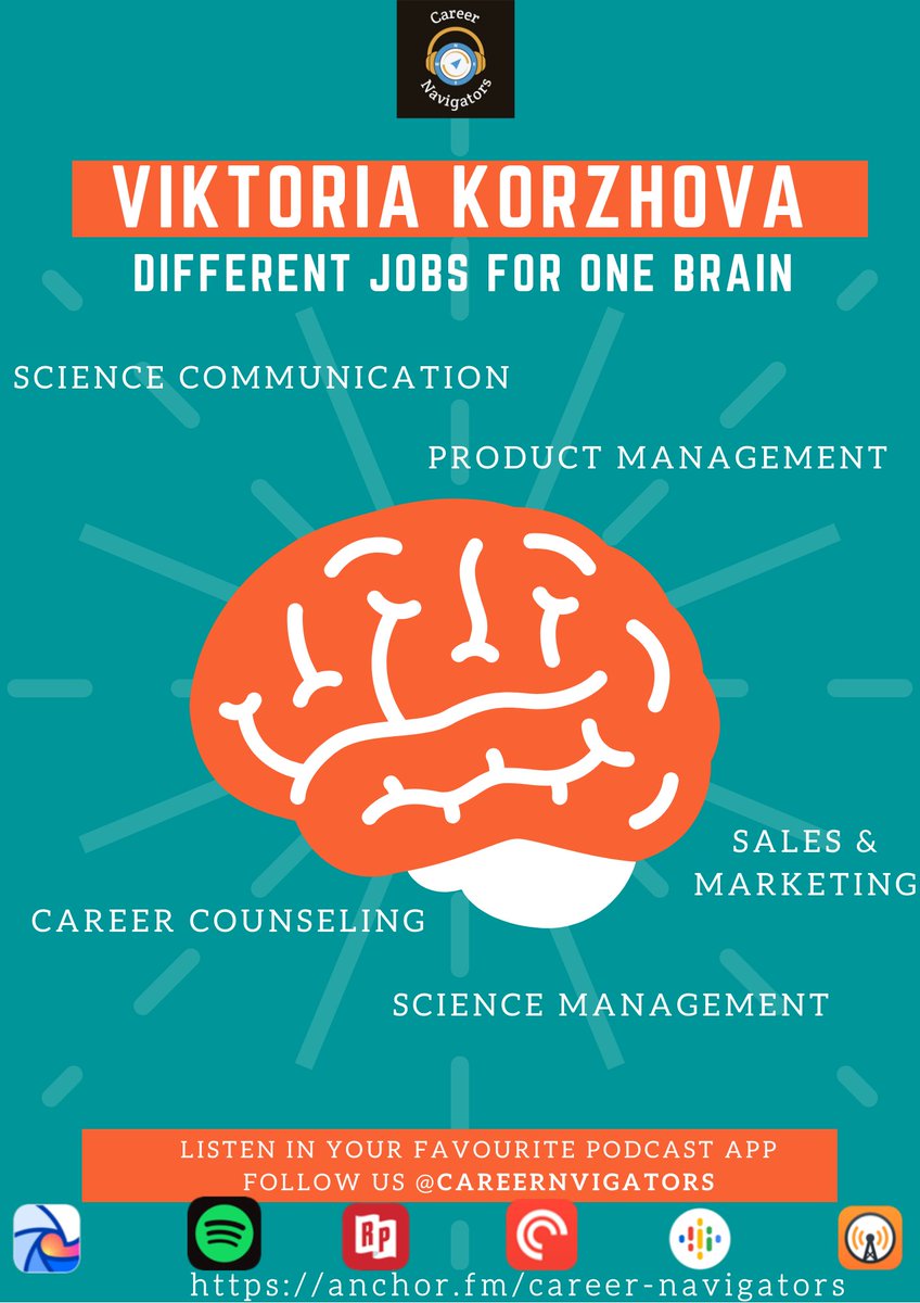 CareerNvigators's tweet photo. Our new episode with @NeuroViktoria is out now! We chat about her long list of projects in science communication and jobs in product management, sales and marketing, science management and career counseling. Now on https://t.co/k2WgpNnORC #AcademicTwitter #phdlife #sciencecareer https://t.co/qCsXpyglSS