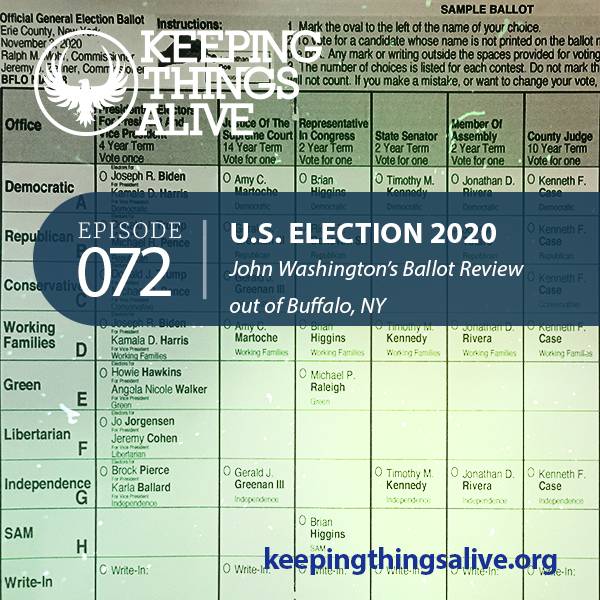 keepthingsalive's tweet photo. Know what's on your ballot before you #vote by listening to this 2020 U.S. Election ballot review episode with @JWashingtonJDU 

https://t.co/73NuyzQT0s https://t.co/Dphrx8MbDW