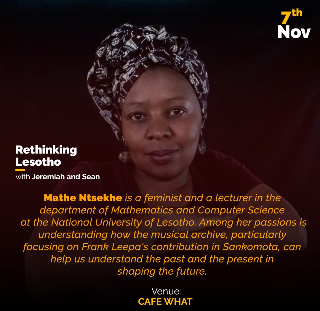 SkaftinLB's tweet photo. Sometime back, I challenged Sean to bring academia to the public out of its silo to engage the public. After long a discussion, the answer was Rethinking Lesotho. Please join us in our launch of the public seminar this coming weekend at Cafe What? https://t.co/23Gk9WV5Hr