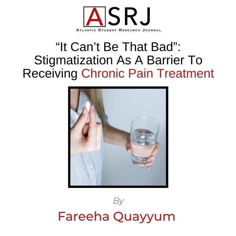 TheASRJ's tweet photo. In honor of National Pain Awareness Week, the ASRJ presents its new article, “It Can’t Be That Bad”: Stigmatization As A Barrier To Receiving Chronic Pain Treatment by Fareeha Quayyum.

https://t.co/FBTUZbGsEV
.
#ChronicPain #LivingWithPain #NationalPainAwarenessMonth #TheASRJ https://t.co/MWNEILARuJ