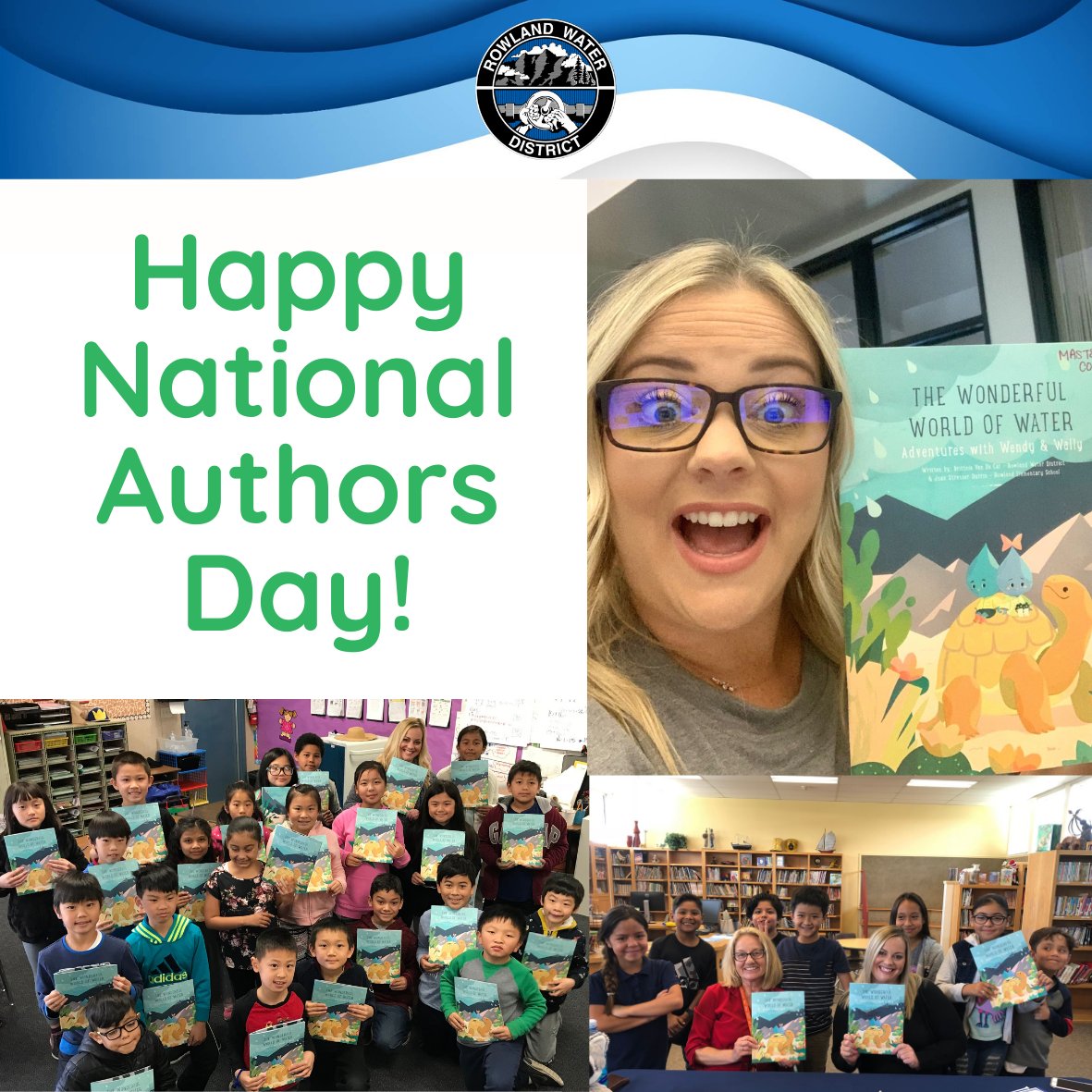 RowlandWater's tweet photo. π In honor of #NationalAuthorsDay yesterday, we want to celebrate our very own Author, Brittnie Van De Car! Brittnie co-wrote 'A Wonderful World of Water' w/ @RascalDurrin. It's a fun book with activities geared towards 3rd grade curriculum!
βοΈit out https://t.co/Djpa2vSEYO https://t.co/AdnA5G0LcV