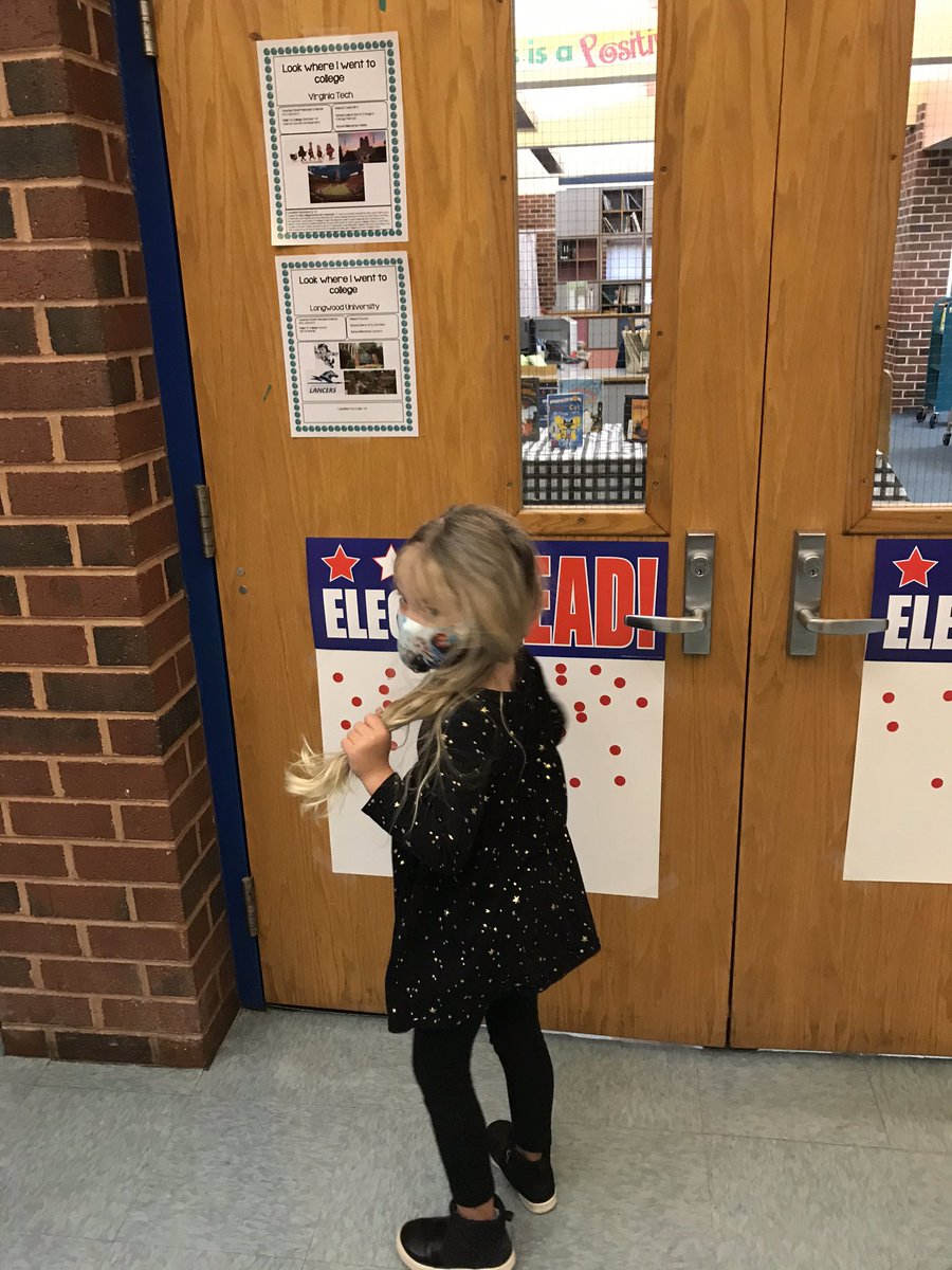 Ss are listening to Sofia Valdez, Future Prez and Grace for President then casting their vote by placing a red sticker beside their choice. The voting is on the library door so when Ss walk by they can check on how the election is going! #ACESSurfsUp #LibraryWaves #Vote