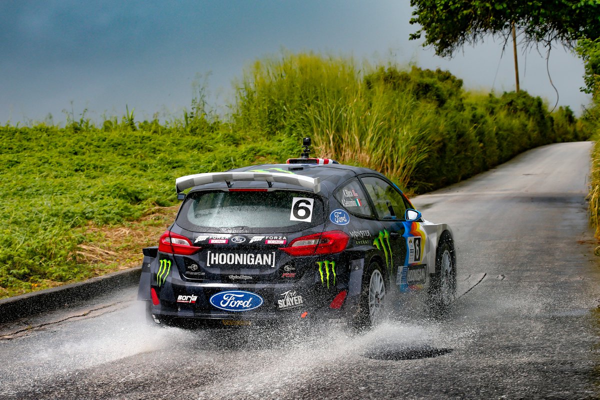 Great to see <a href="/kblock43/">Ken Block</a> and <a href="/AlexGelsomino/">Alex Gelsomino</a> on the top step of the podium as they secured the overall victory <a href="/Rally_Barbados/">SOL Rally Barbados</a> - showcasing the power and performance of the EcoBoost-powered Ford Fiesta Rally2 on their competitive debut with our latest global rally car! 🍾 #MSPORTERS