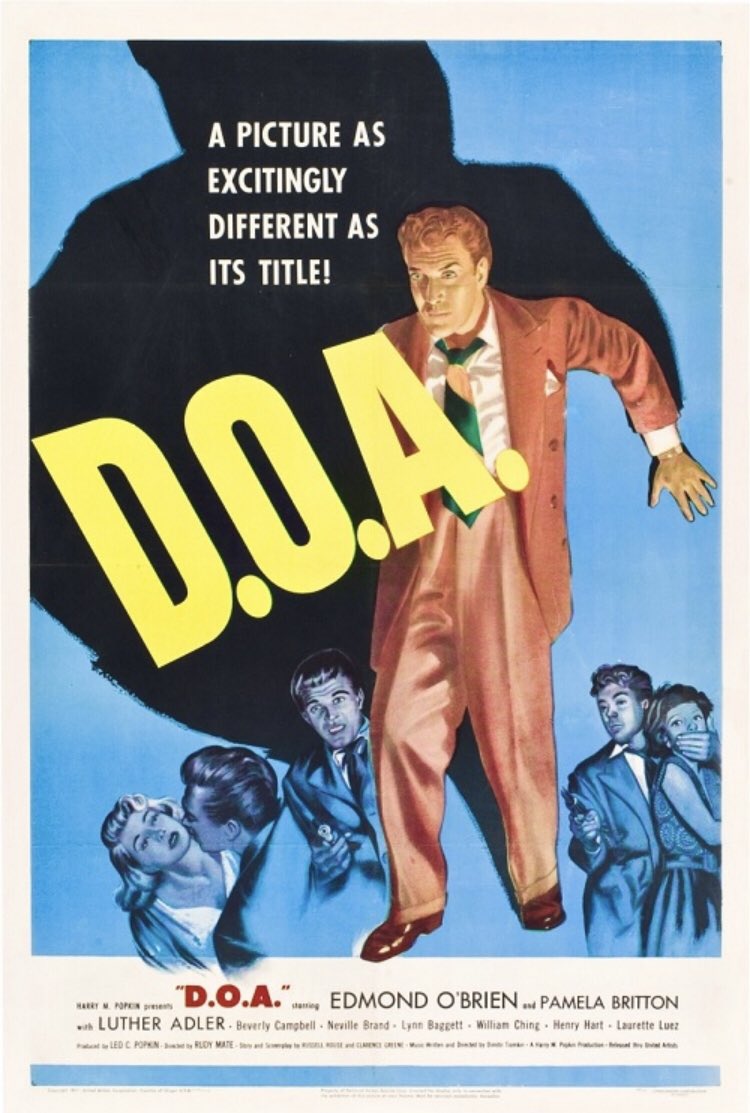 Public Service Announcement! D.O.A. (1949) - introduced below by Derek Malcolm - is currently available on Amazon Prime.  #Noirvember  https://twitter.com/FilmFan1971/status/1321004535079407616