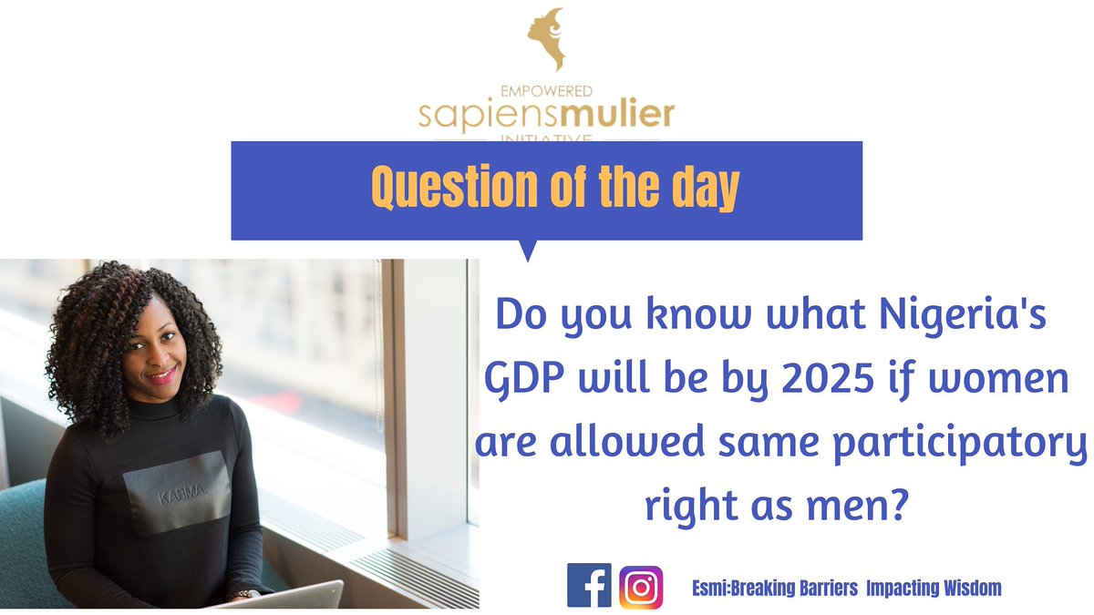 #Research shows that our nation's #GDP will greatly grow/increase by 2025 if women are included as key decision makers.

.
How do we reach more #women to educate them on how valuable  their inputs are in making our #economy great?