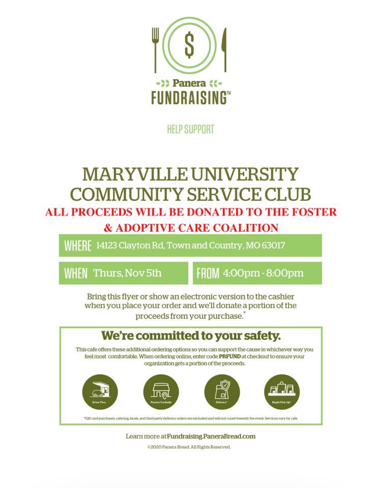 Head on over to the Clayton Road Panera on Thursday to help out the Foster &amp; Adoptive Care Coalition! 20% of the sales Panera makes will go to the organization. You MUST show the Panera flyer to the cashier for a portion to be donated (it is included in this post!)