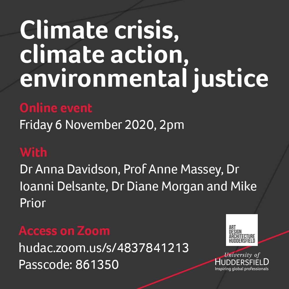 AHHuddersfield's tweet photo. This Friday at 2pm, we will be unfolding how the current climate emergency is addressed through pedagogical stances, current research and public engagement activities, with speakers from  across different faculties.

No need to book! Just use the Zoom link provided to join us https://t.co/nPHucxsPQX